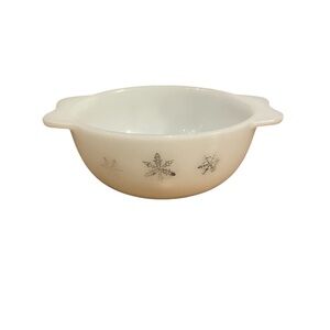 Vintage JAJ Pyrex Bowl with Black Snowflakes
